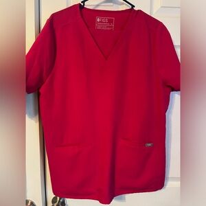 Ultra rose XL Figs Casma 3 pocket top XL Figs straight pant